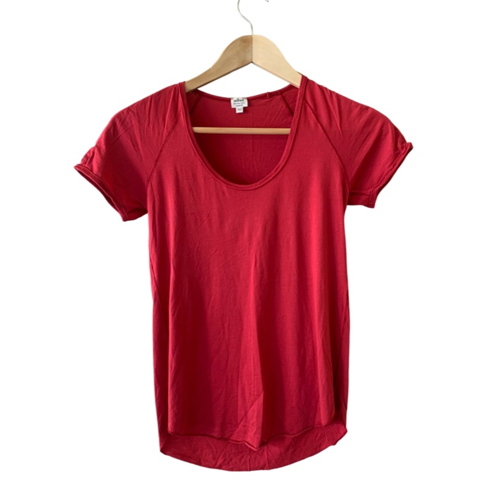 NWOT Aritizia Wilfred Red Cotton Tee Shirt Size XXS